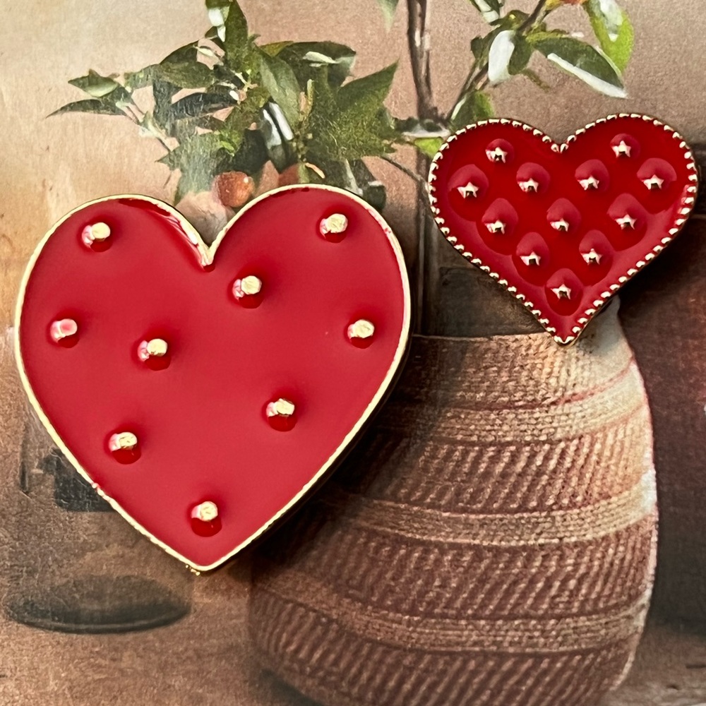 Red enamel hearts